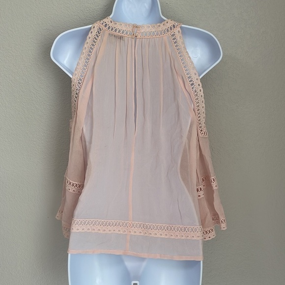 Rebecca Minkoff Deneuve Cold Shoulder V-Neck Blouse Top Pink Size XS - Picture 5 of 11